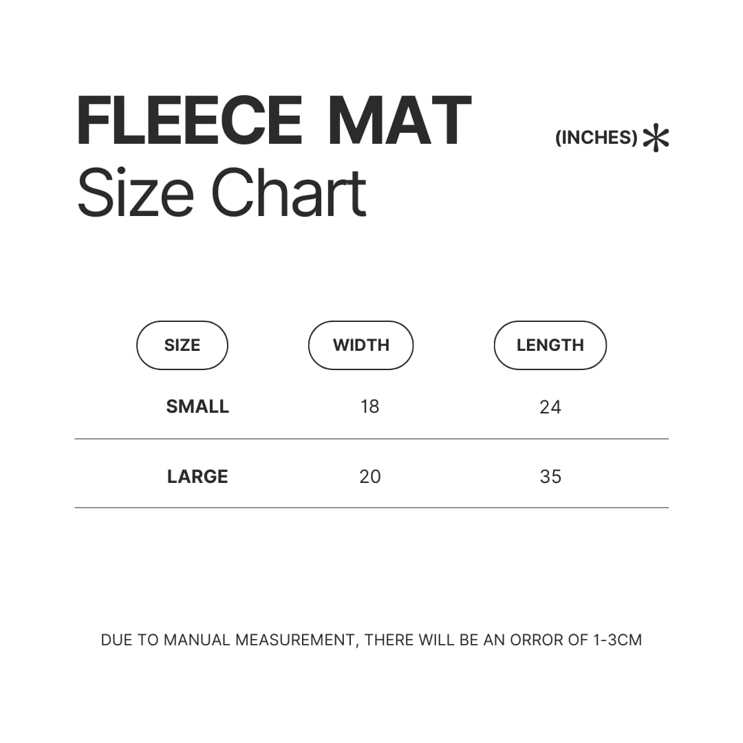 Fleece Mat Size Chart - Widespread Panic Merch