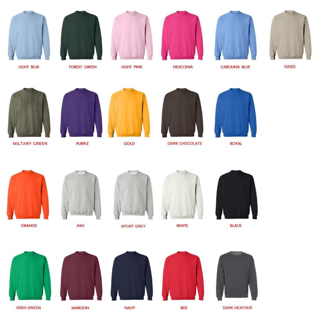 sweatshirt color chart - Widespread Panic Merch