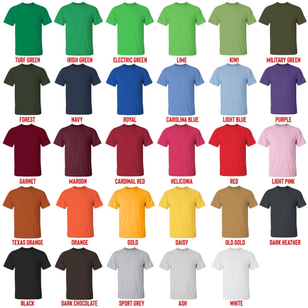 t shirt color chart - Widespread Panic Merch